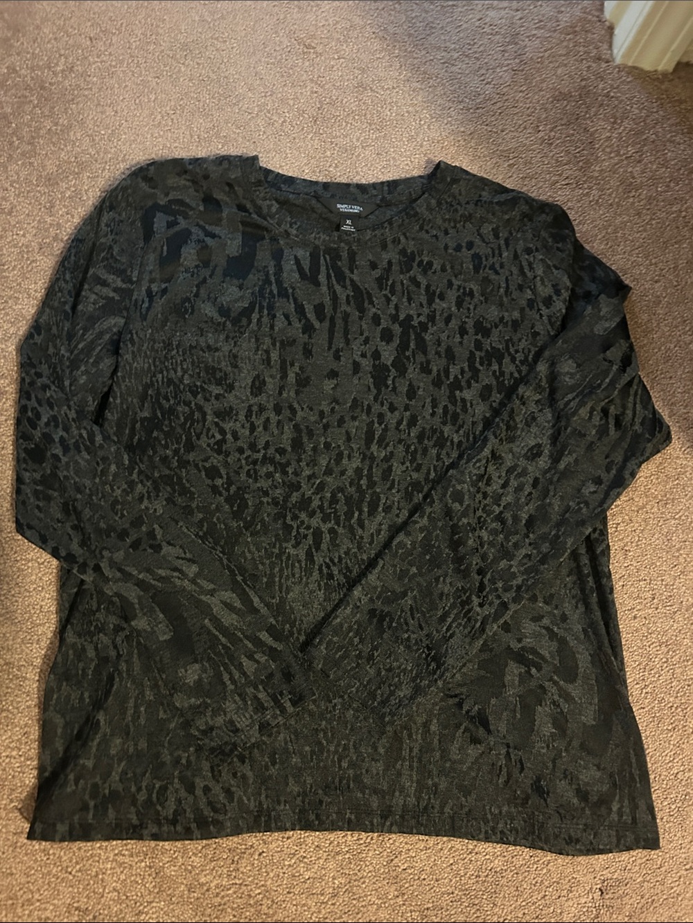 Black Animal Print Lightweight Sweater
